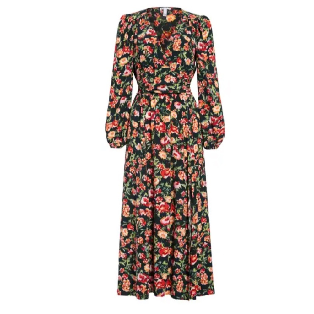 Leith Long Sleeve Floral Print Dress